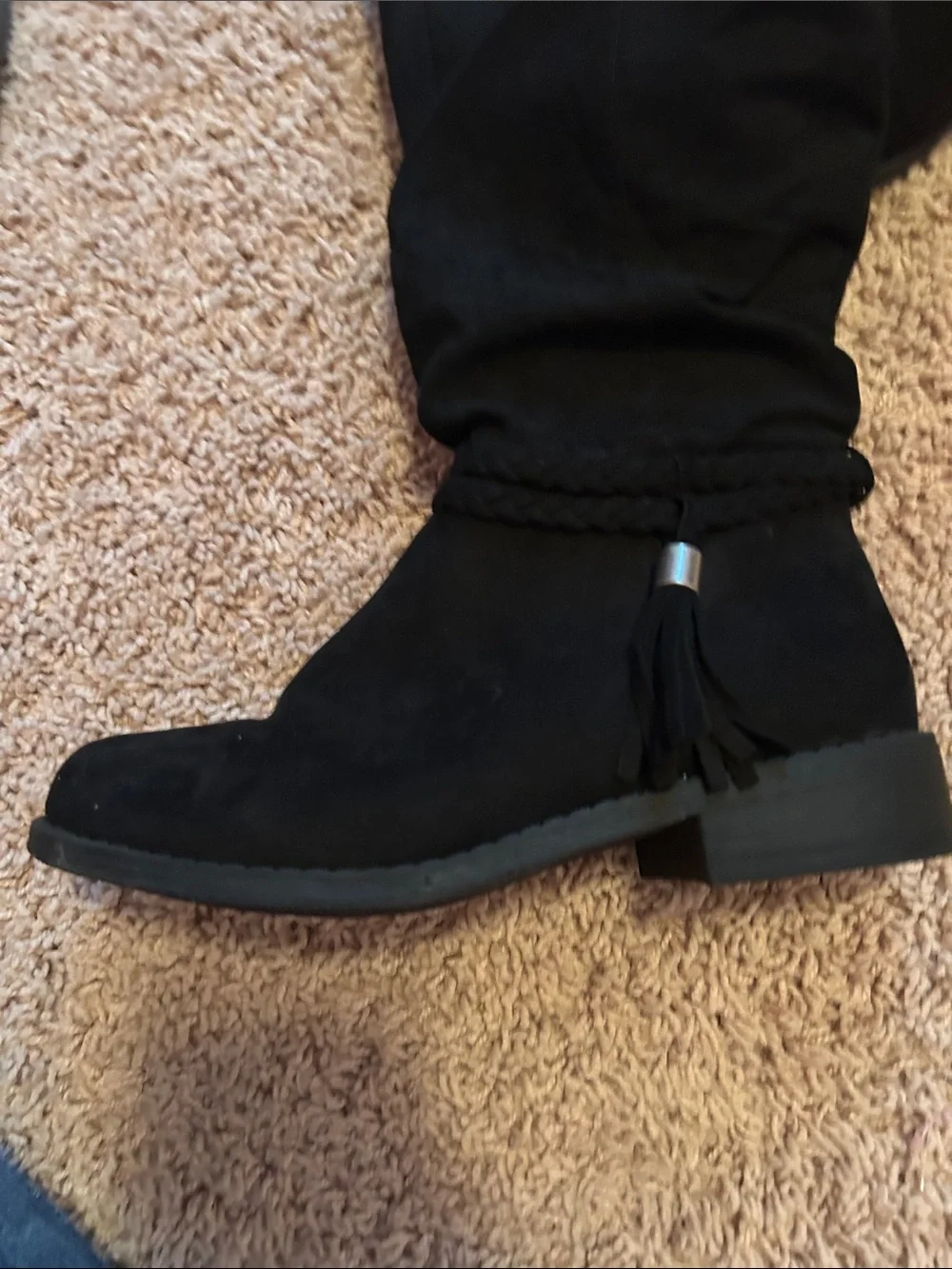 Women’s Black Suede Slouchy Ankle Heeled Boots